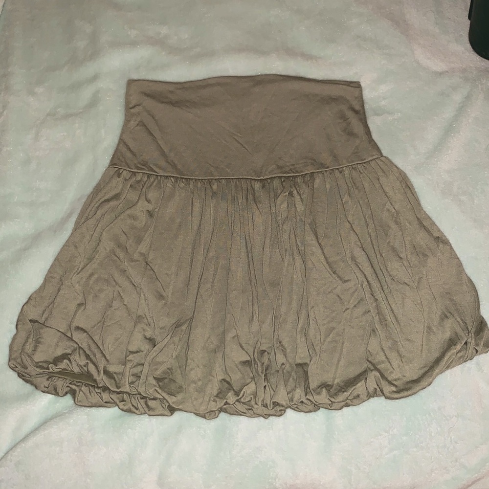 Medium green mushroom mini skirt